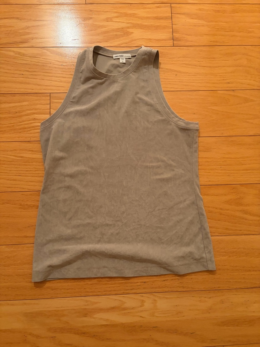 James Perse Sleeveless velvet Tank Top — Light Gray